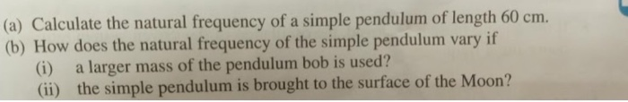 natural frequency of simple pendulum experiment