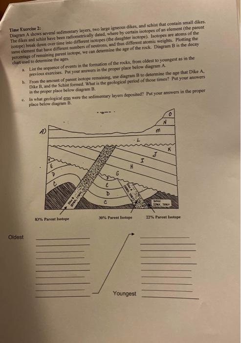 Solved Time Exercise 2: Diagram A shows several sedimentary | Chegg.com