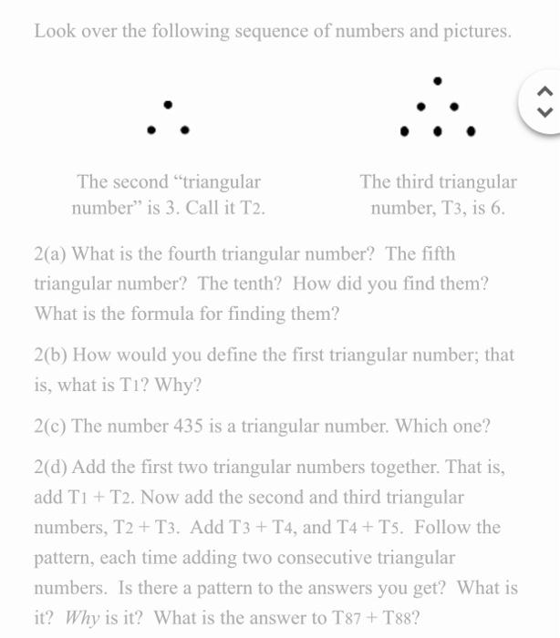 Solved Look over the following sequence of numbers and | Chegg.com
