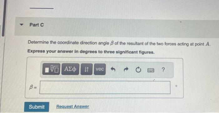 Solved Determine the coordinate direction angle β of the | Chegg.com