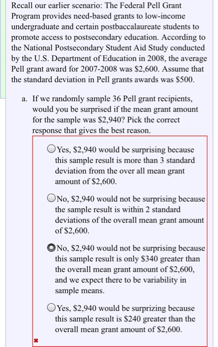 Solved Recall our earlier scenario: The Federal Pell Grant | Chegg.com