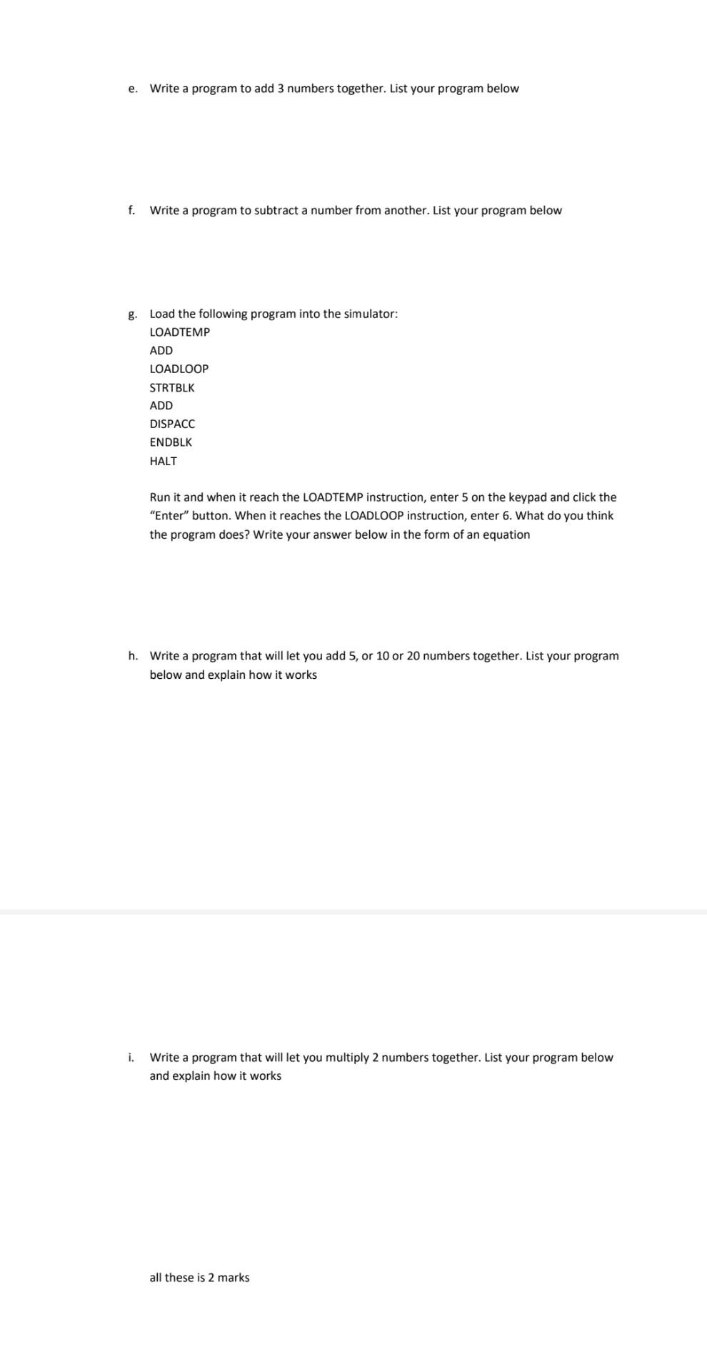Solved 1. Von Neumann Simulator. This program simulates a | Chegg.com