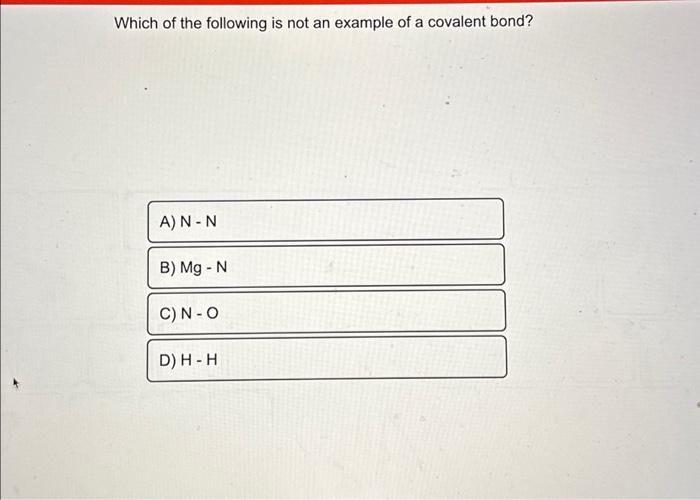 Solved Which of the following is not an example of a | Chegg.com