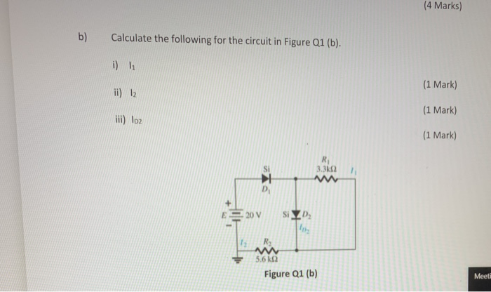 Solved B) Calculate The Following For The Circuit In Figure | Chegg.com