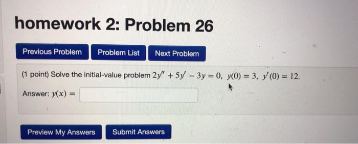 Solved homework 2: Problem 26 Previous Problem Problem List | Chegg.com