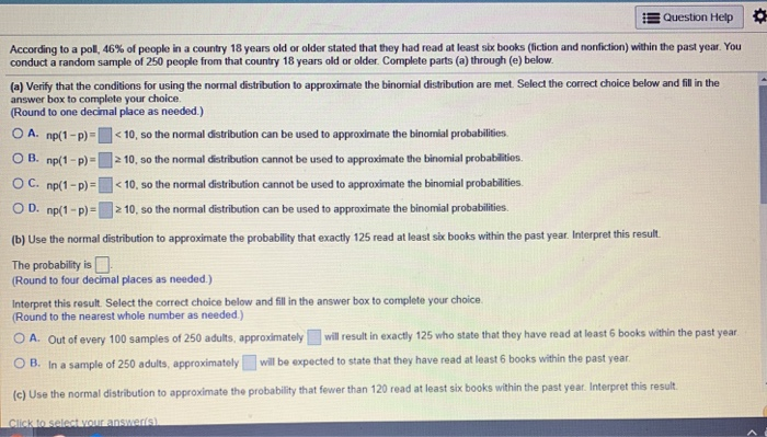 Solved Question Help 0 According To A Pol 46 Of People I Chegg Com