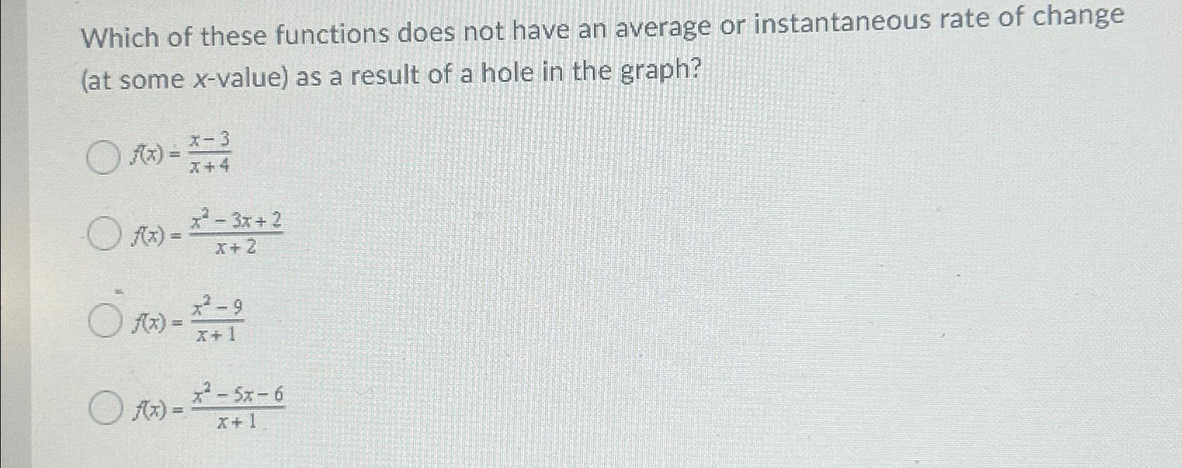 Solved Which of these functions does not have an average or | Chegg.com