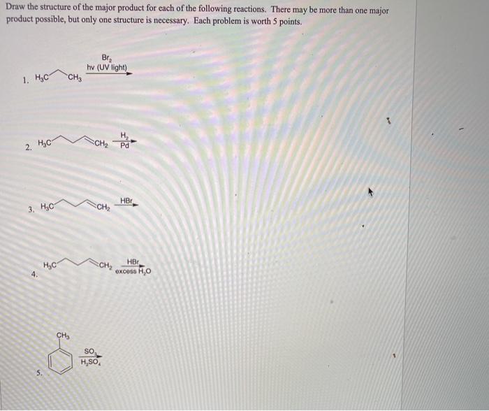 Solved Draw the structure of the major product for each of | Chegg.com