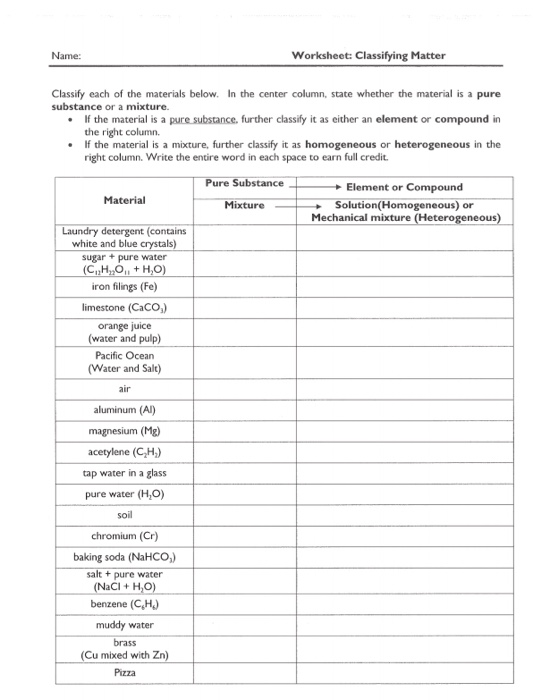 31-classification-of-matter-worksheet-support-worksheet