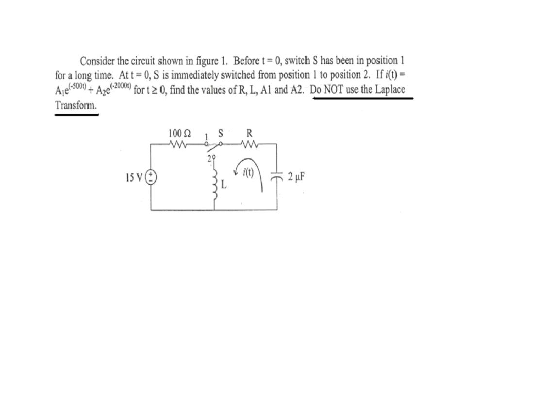 Solved Consider The Circuit Shown In Figure 1 Before T 0