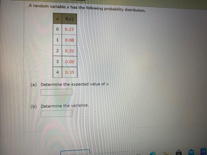 Solved A random variable x has the following probability | Chegg.com