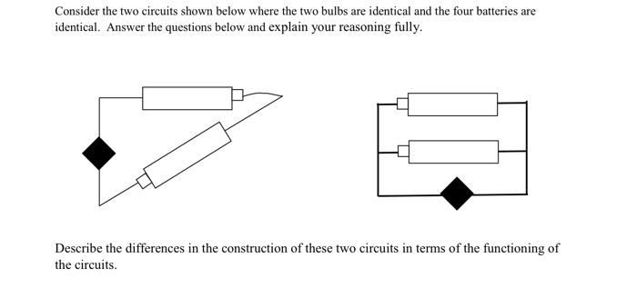 Solved Consider the two circuits shown below where the two | Chegg.com