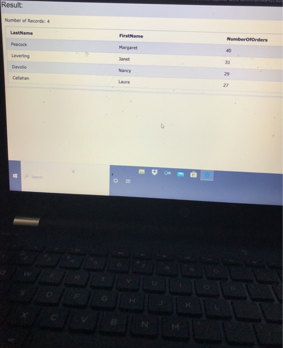 Solved Can you modify the SQL statement so that it lists the | Chegg.com
