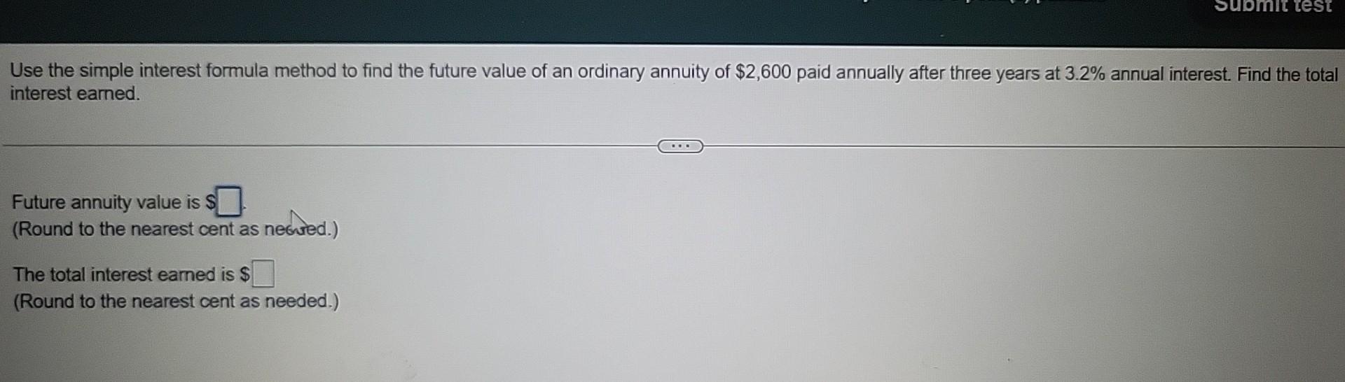 Solved Use the simple interest formula method to find the | Chegg.com