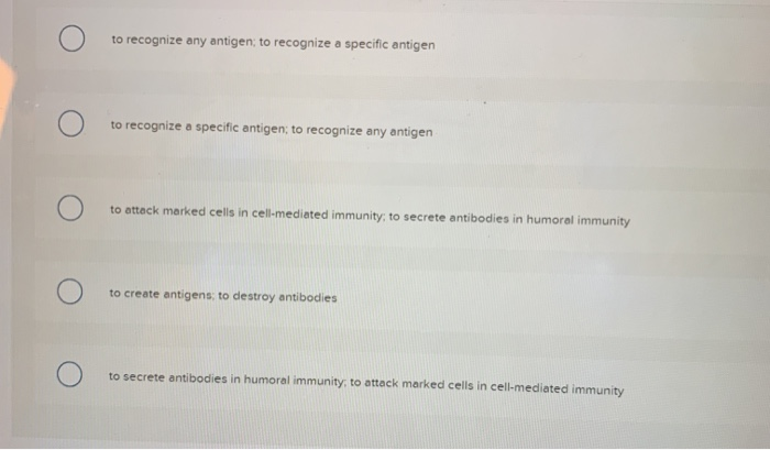 Solved The role of B cells in adaptive immunity is _. while | Chegg.com