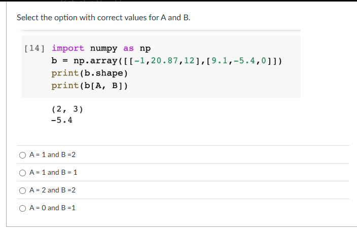 Solved Select the option with correct values for A and | Chegg.com