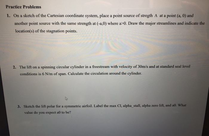 Solved Practice Problems 1. On a sketch of the Cartesian | Chegg.com
