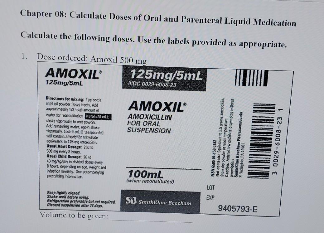Solved Chapter 08 Calculate Doses of Oral and Parenteral