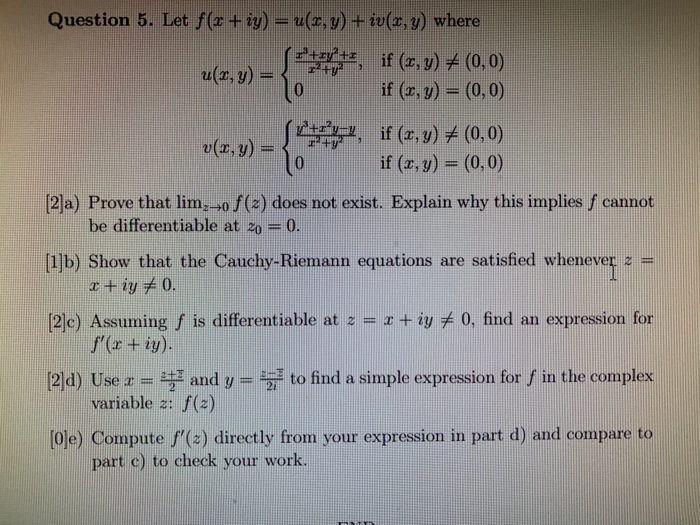 Solved Question 5 Let F R Iy U R Y Iv R Y Whe Chegg Com