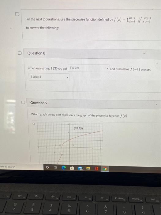 Solved For the next 2 questions, use the piecewise function | Chegg.com