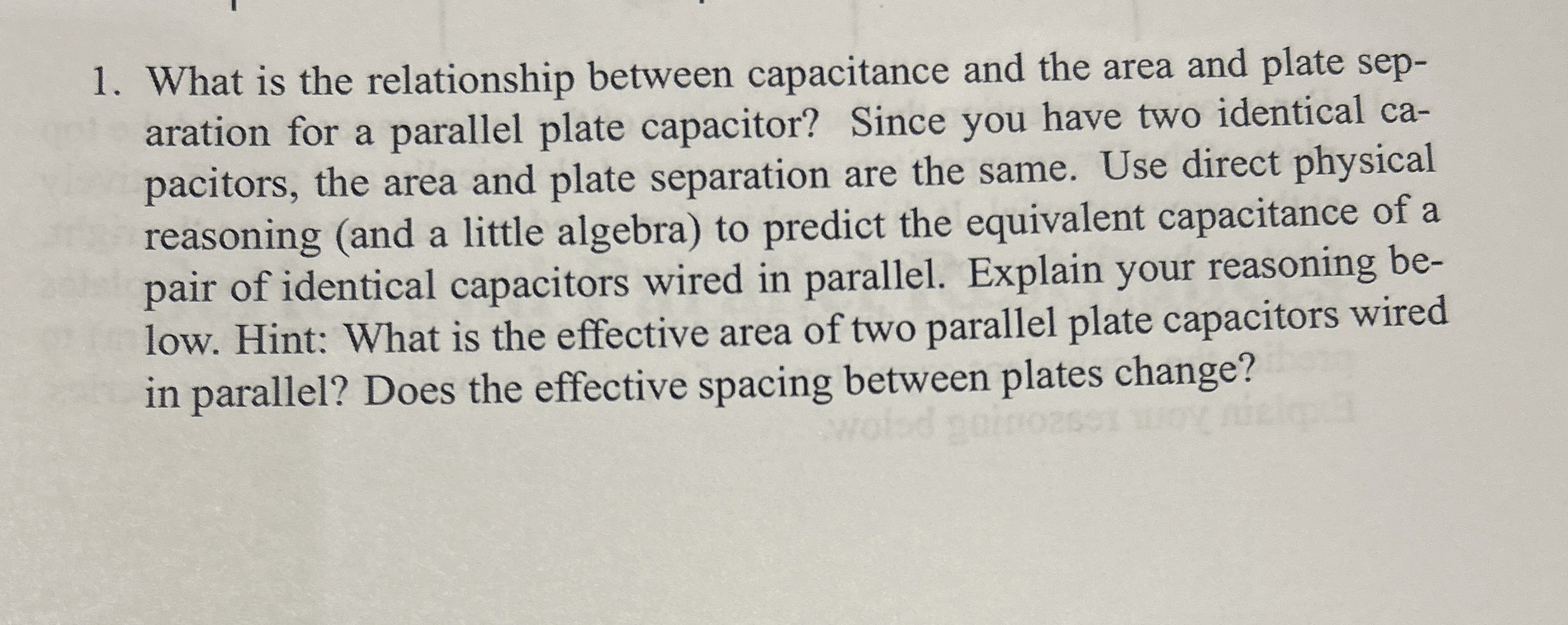 Solved What is the relationship between capacitance and the