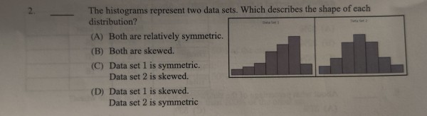 Solved The histograms represent two data sets. Which | Chegg.com