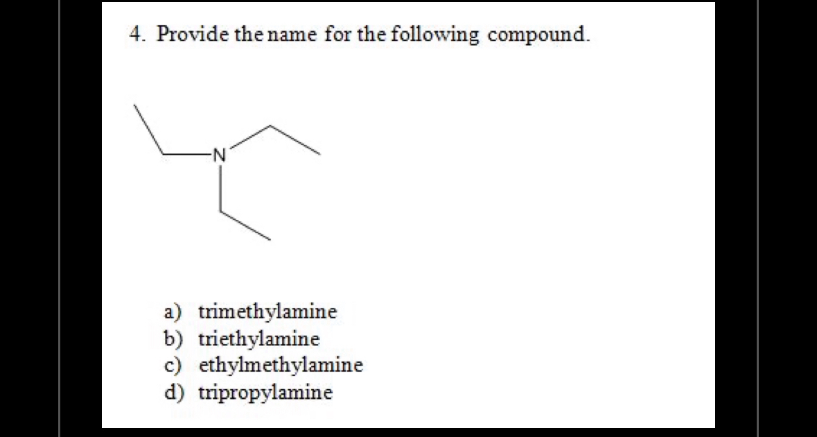 Solved Provide the name for the following compound.a) | Chegg.com