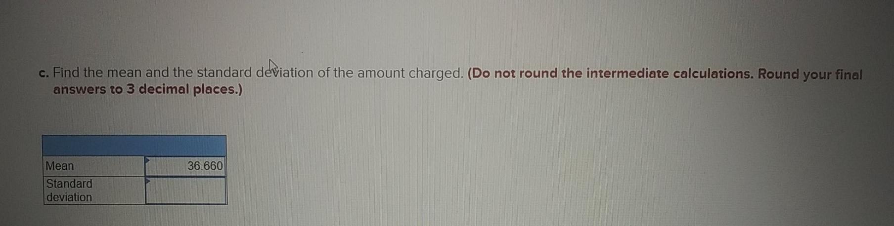Solved c. Find the mean and the standard deviation of the | Chegg.com