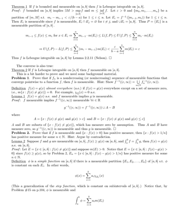 Solved Real Analysisuse the note and hint to answer problem | Chegg.com