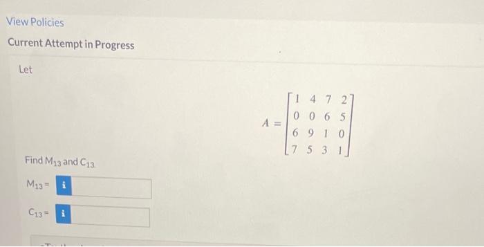 Solved View Policies Current Attempt in Progress Let | Chegg.com