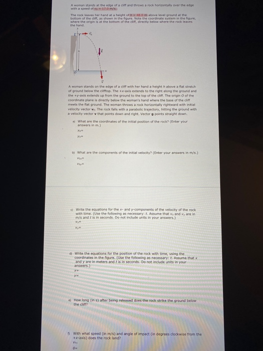 Solved A Girl Throws A Rock Horizontally With A Veloc vrogue.co