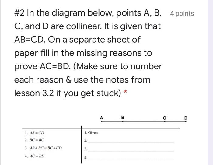 Solved #2 In The Diagram Below, Points A, B, 4 Points C, And | Chegg.com