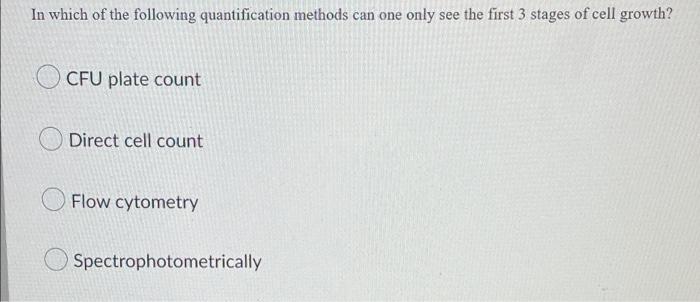 Solved In which of the following quantification methods can | Chegg.com