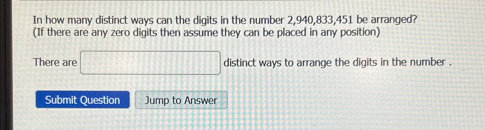 In how many distinct ways can the digits in the | Chegg.com