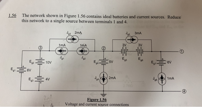 Solved The network shown in figure 1.56 contains ideal | Chegg.com
