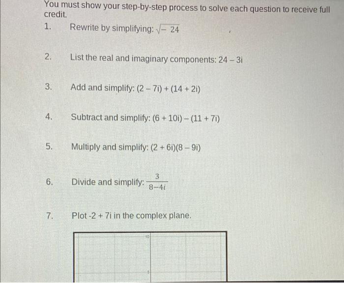 Solved You Must Show Your Step-by-step Process To Solve Each | Chegg.com