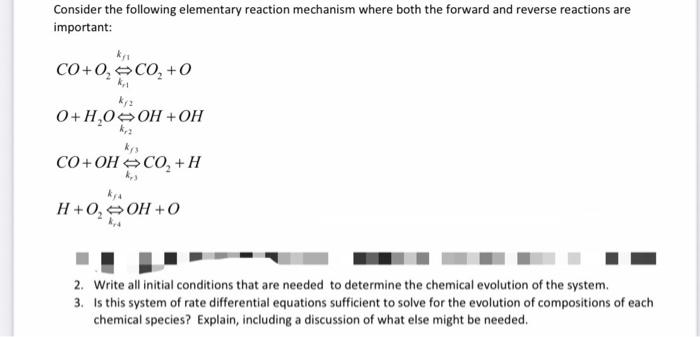 Solved Consider the following elementary reaction mechanism | Chegg.com