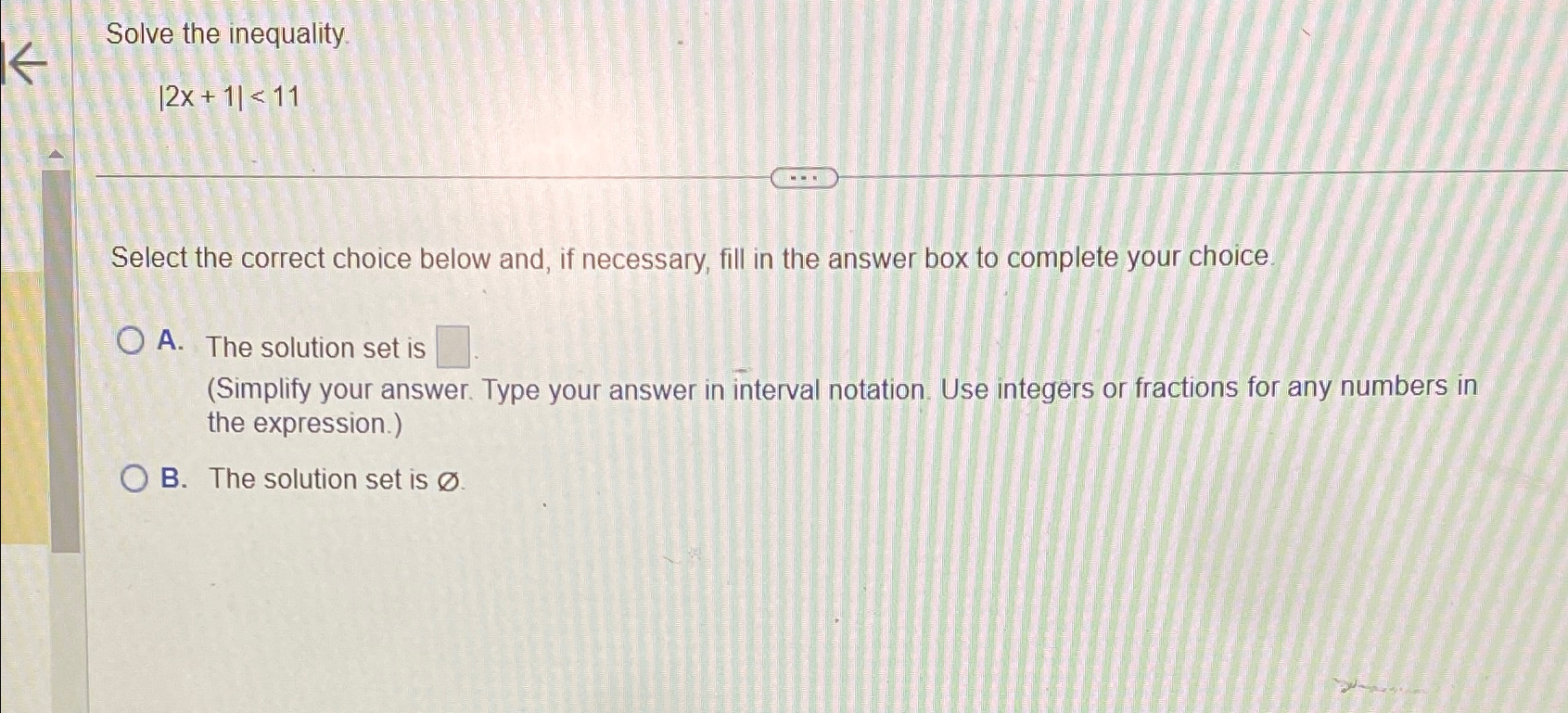 Solved Solve the inequality.|2x+1|