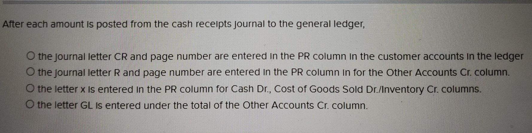 Solved After each amount is posted from the cash receipts | Chegg.com