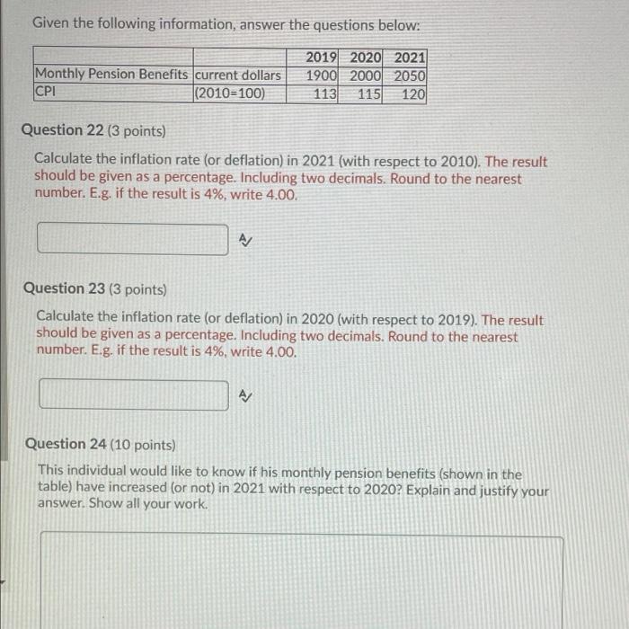Solved Given the following information, answer the questions | Chegg.com