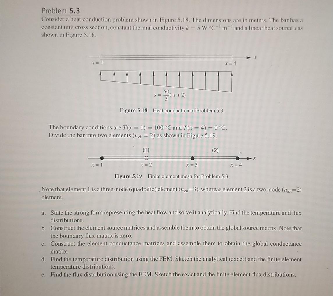 Solved Problem 5.3 Consider a heat conduction problem shown | Chegg.com