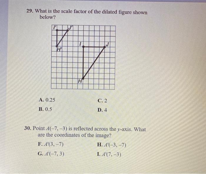 Solved 29. What is the scale factor of the dilated figure | Chegg.com