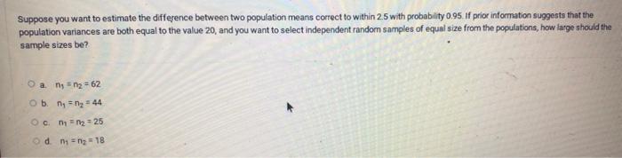 Solved Suppose you want to estimate the difference between | Chegg.com