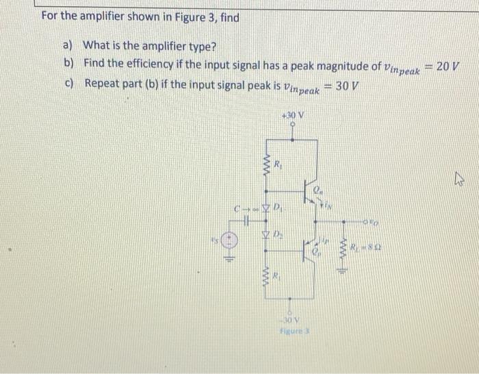Solved For the amplifier shown in Figure 3, find a) What is | Chegg.com