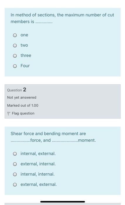 Solved In Method Of Sections The Maximum Number Of Cut Chegg Com