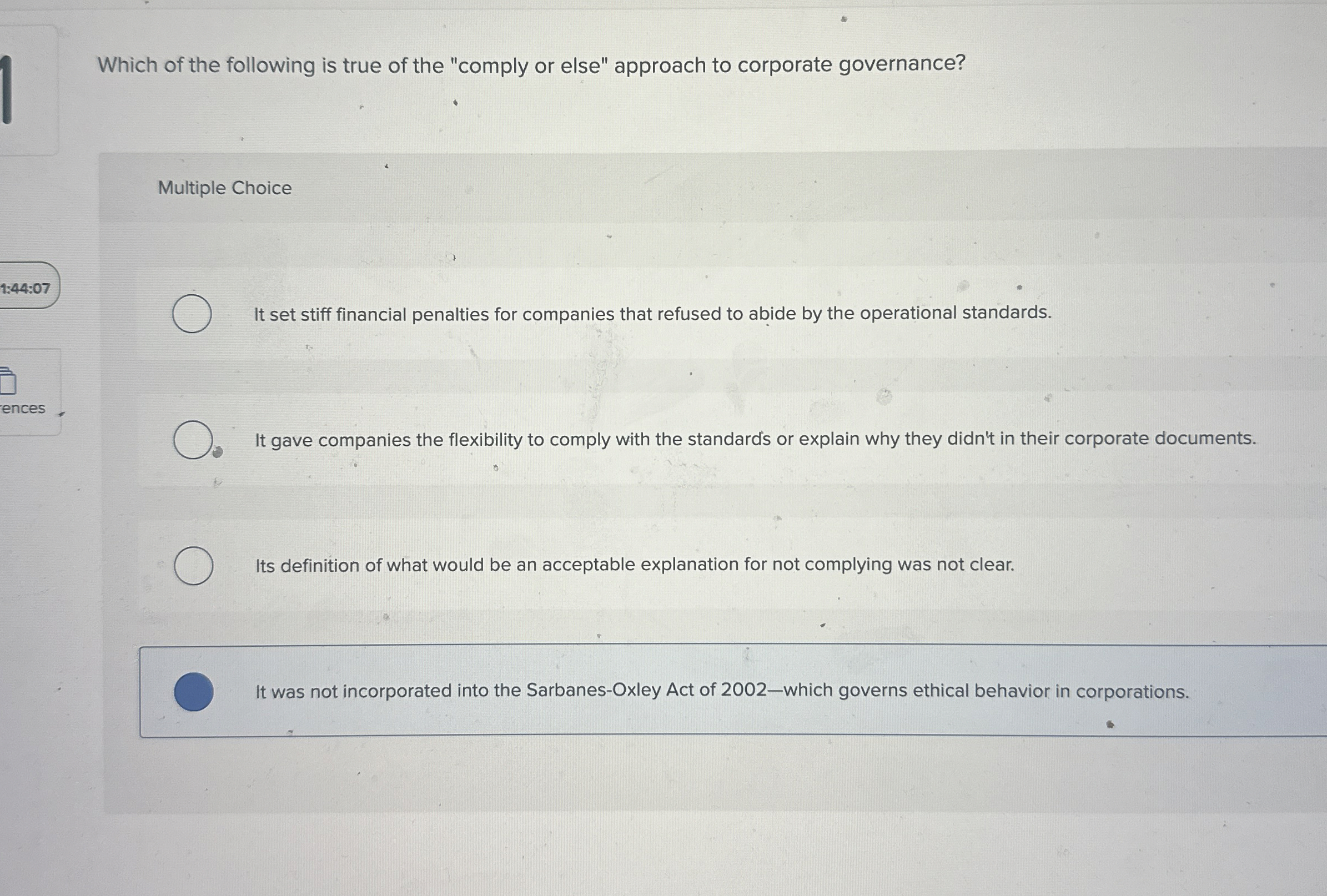 Solved Which of the following is true of the "comply or | Chegg.com