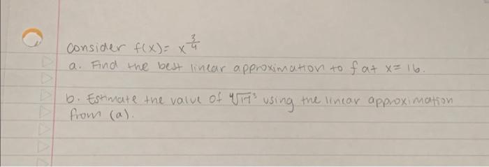 Solved consider f(x)=x43 a. Find the best linear | Chegg.com