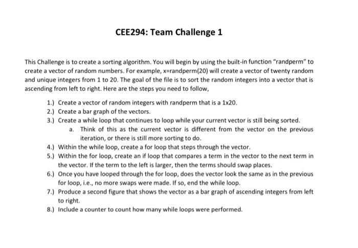 Solved This Challenge is to create a sorting algorithm. You | Chegg.com