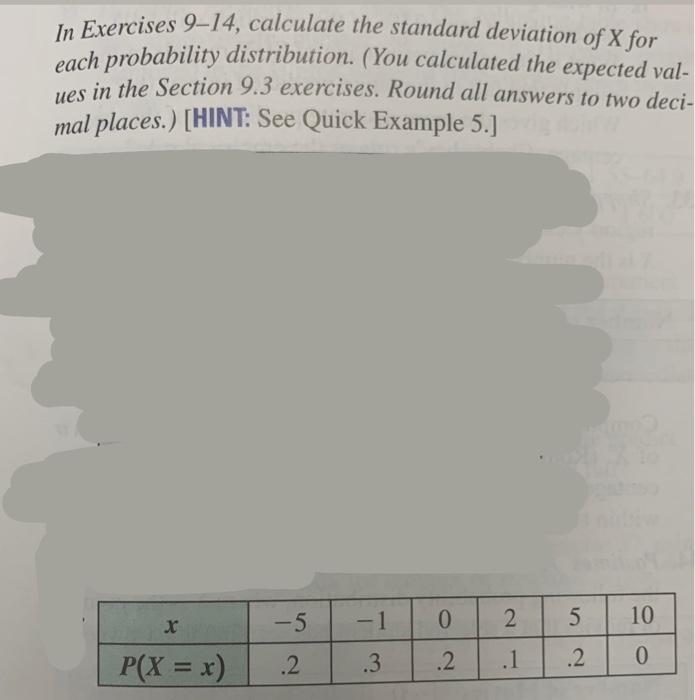 Solved In Exercises 9-14, Calculate The Standard Deviation | Chegg.com