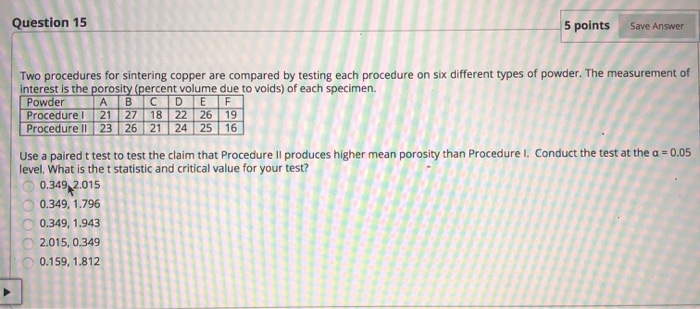 Solved Question 15 5 points Save Answer A B с D E F Two | Chegg.com